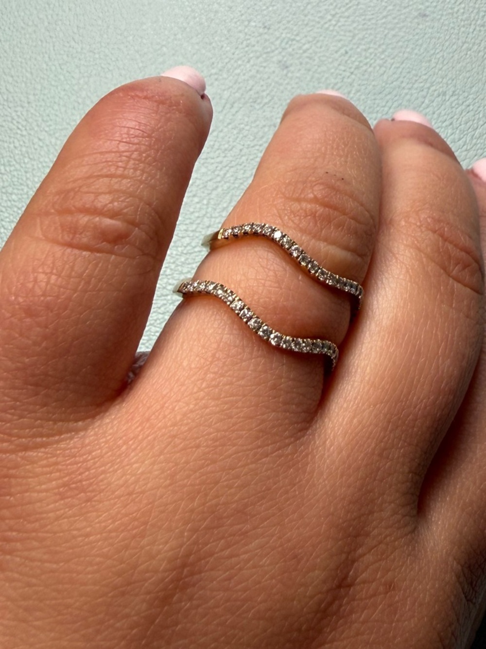 Bony levy 18k 2 stackable Diamond Rings